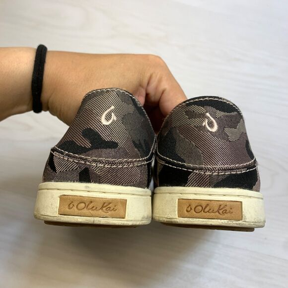 Olukai Pehuea Pai Camo Canvas Slip On Loafers Womens US Size 8 EU 38 - Picture 4 of 11